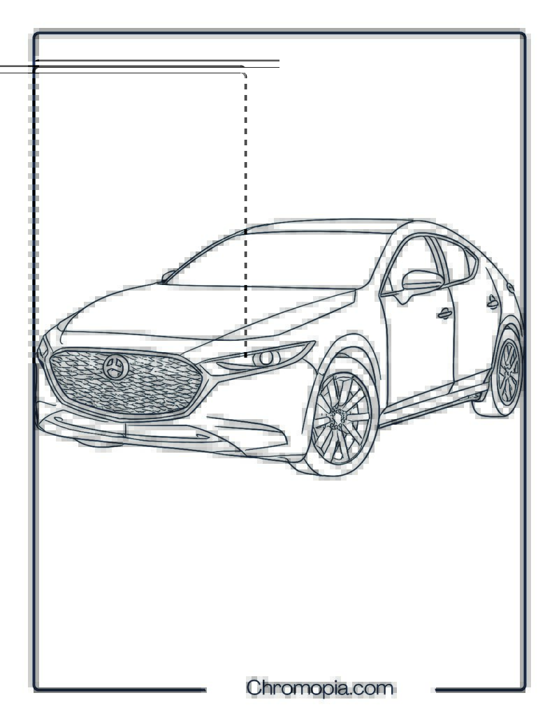 Mazda 3 Hatchback – Car Coloring Page