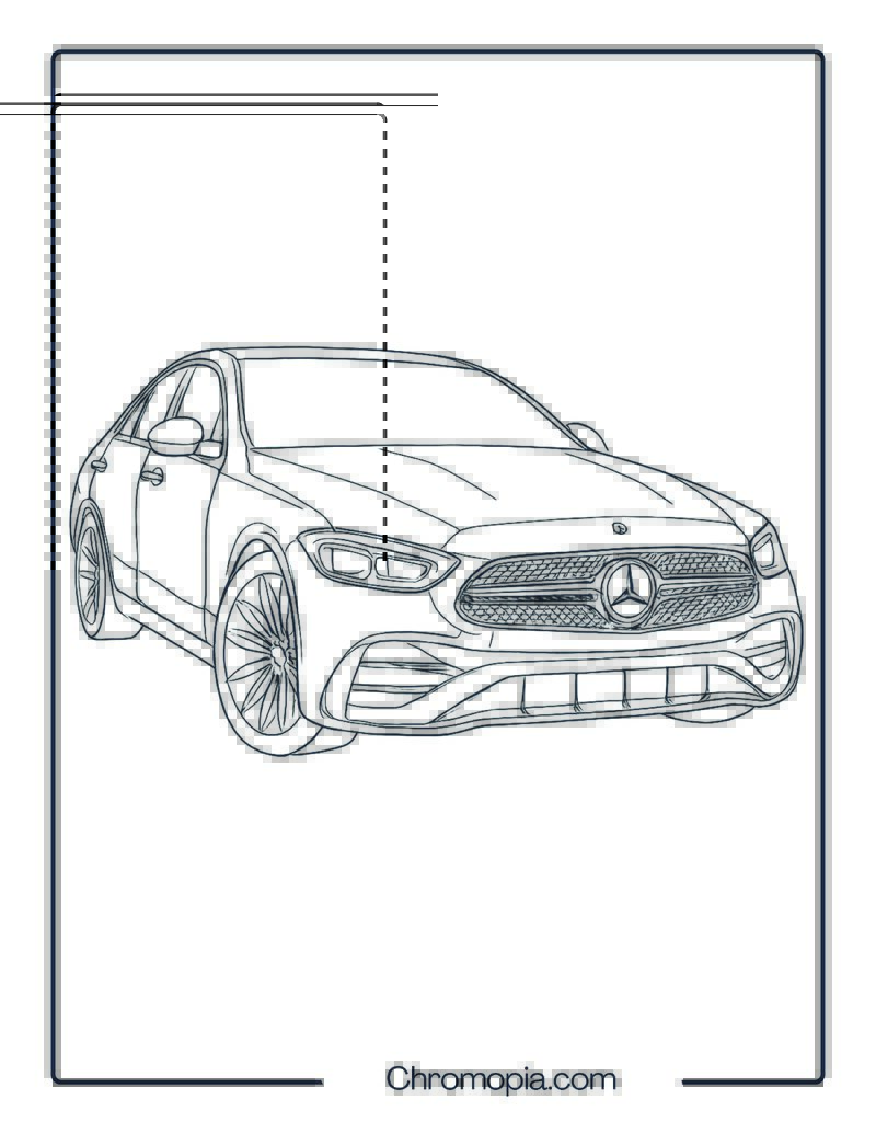Mercedes-Benz C-Class – Car Coloring Page