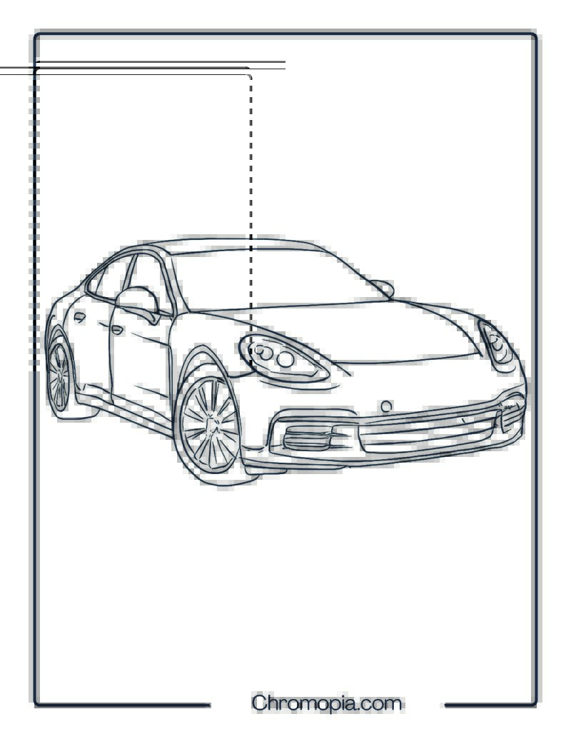 Porsche Panamera – Car Coloring Page