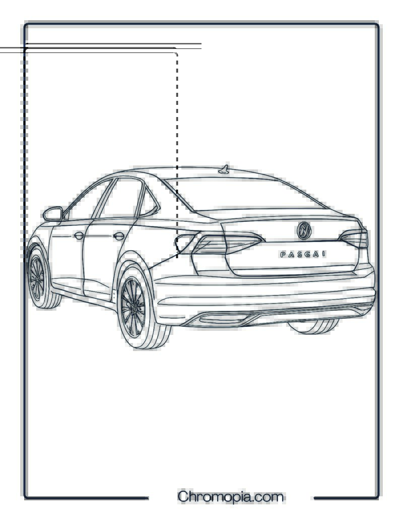 Volkswagen Passat – Car Coloring Page