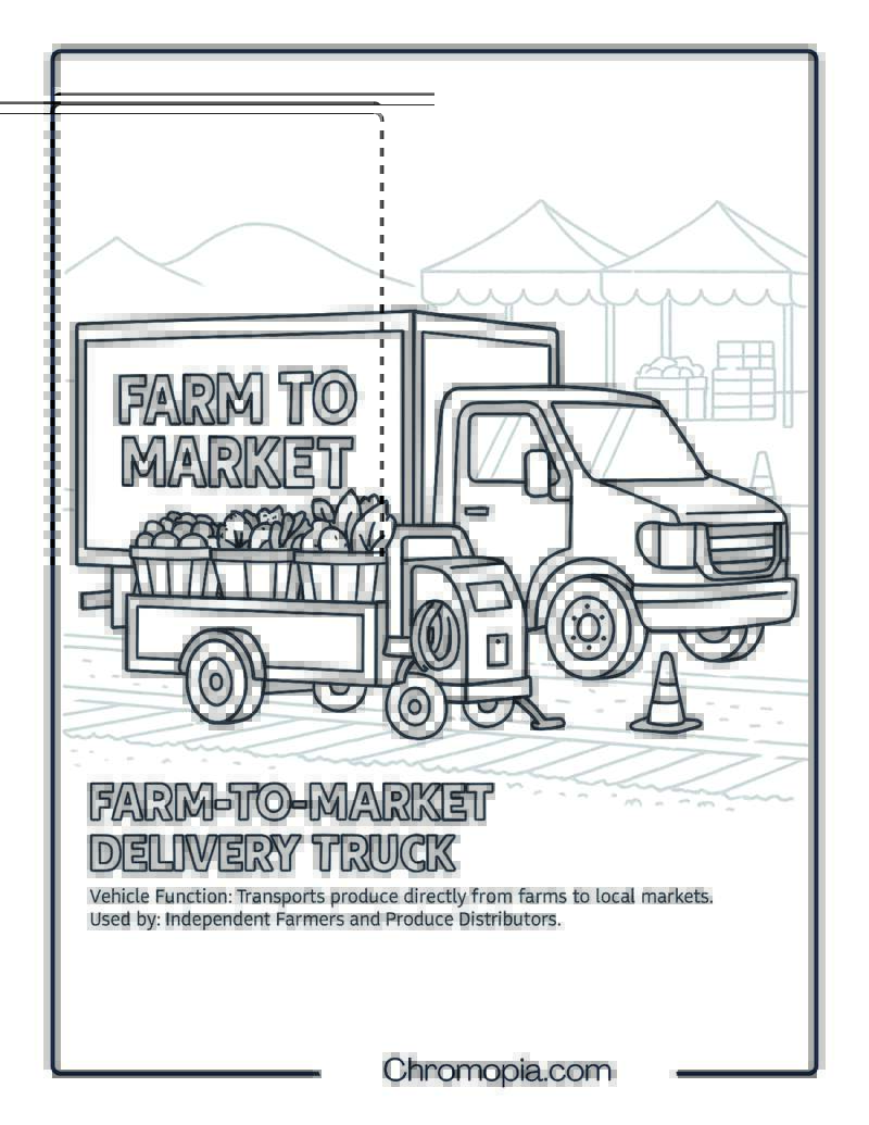 Farm-to-Market Delivery Truck – Transportation Vehicle Coloring Page