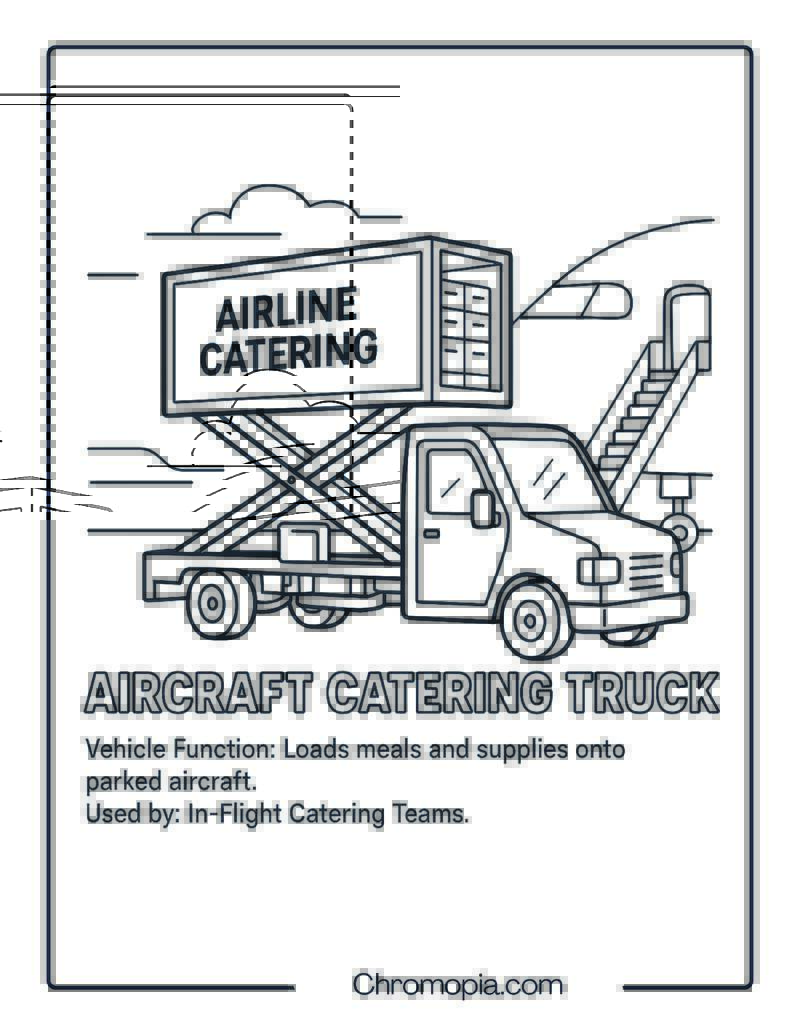Aircraft Catering Truck – Transportation Vehicle Coloring Page