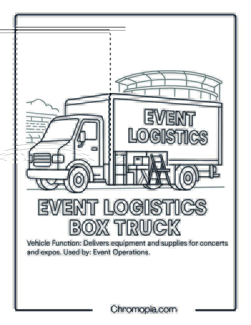 Event Logistics Box Truck – Transportation Vehicle Coloring Page