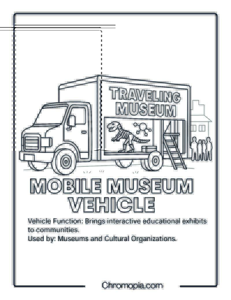 Mobile Museum Vehicle – Transportation Vehicle Coloring Page