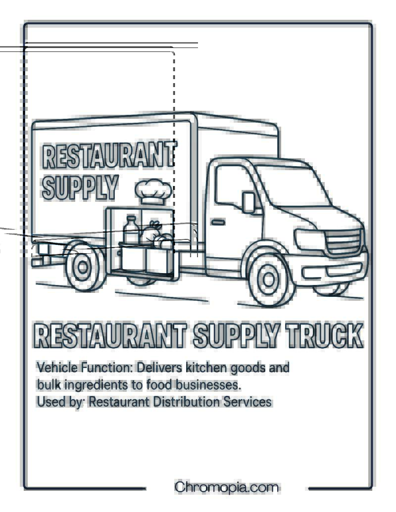 Restaurant Supply Truck – Transportation Vehicle Coloring Page