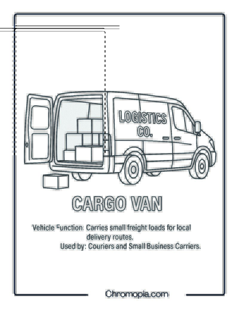Cargo Van – Transportation Vehicle Coloring Page