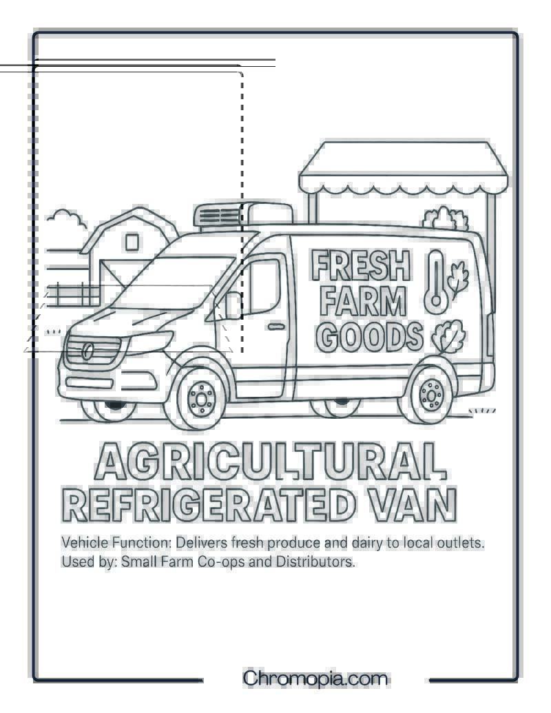 Agricultural Refrigerated Van – Transportation Vehicle Coloring Page