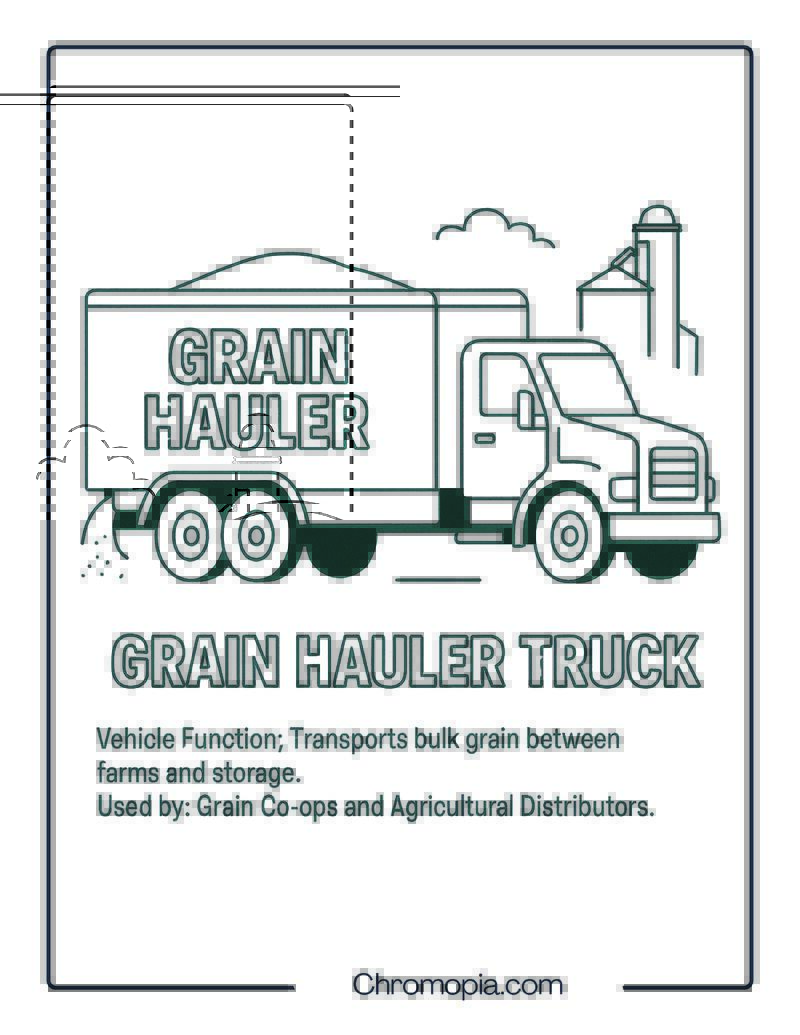 Grain Hauler Truck – Transportation Vehicle Coloring Page