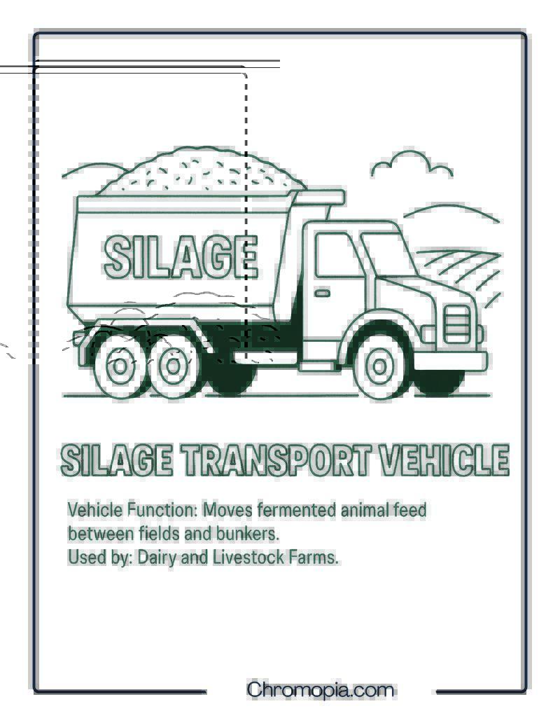 Silage Transport Vehicle – Transportation Vehicle Coloring Page