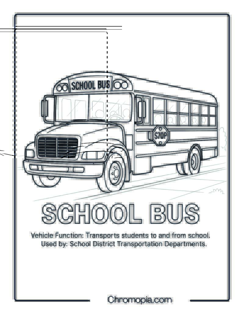 School Bus – Transportation Vehicle Coloring Page