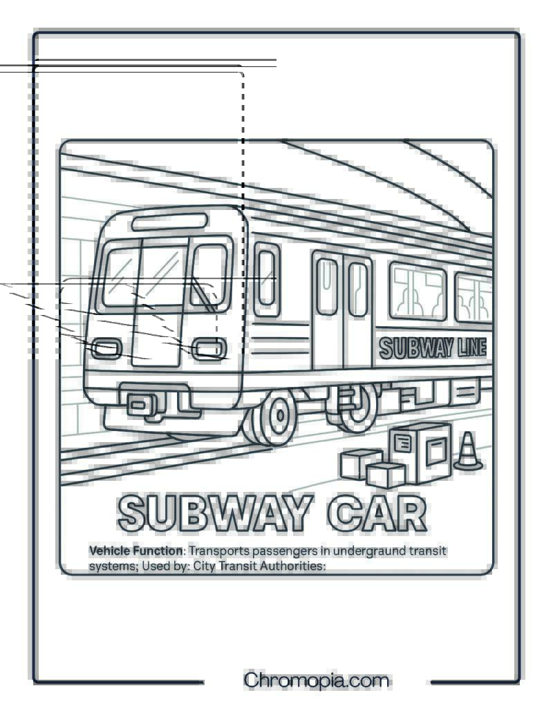 Subway Car – Transportation Vehicle Coloring Page