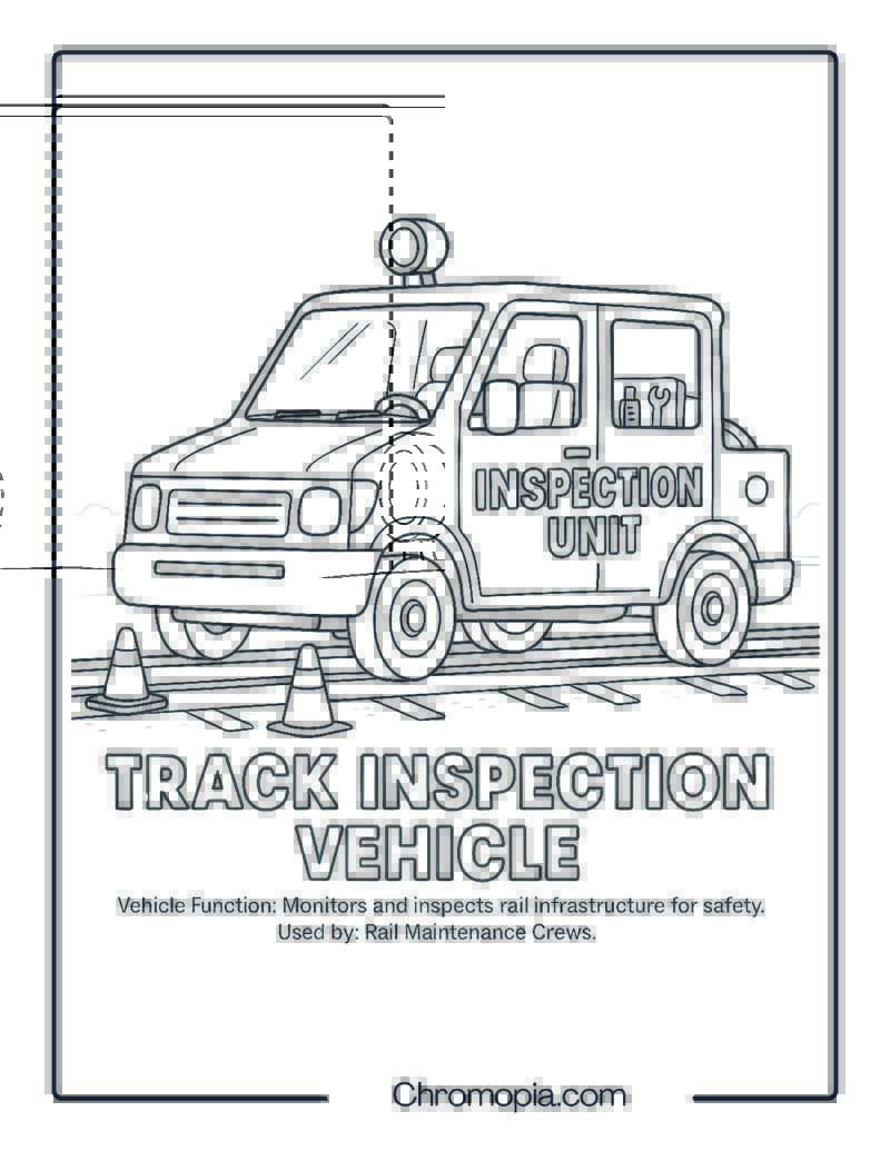 Track Inspection Vehicle – Transportation Vehicle Coloring Page