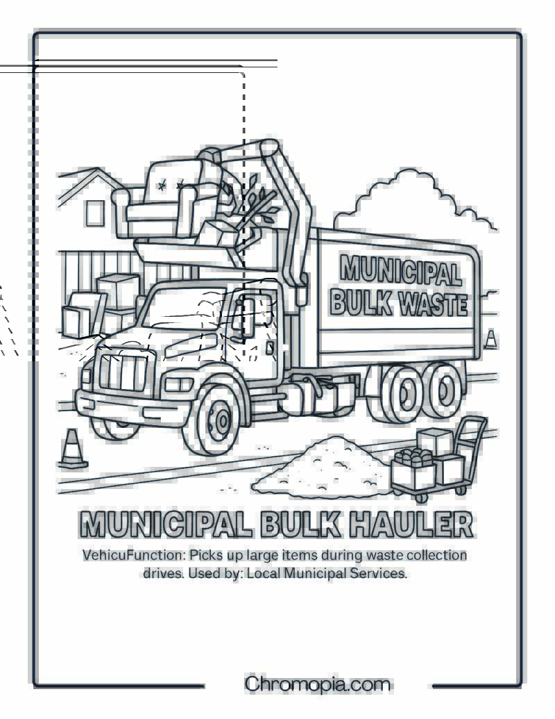 Municipal Bulk Hauler – Transportation Vehicle Coloring Page