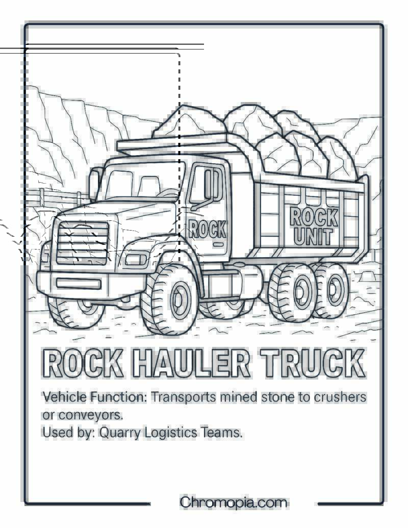 Rock Hauler Truck – Transportation Vehicle Coloring Page