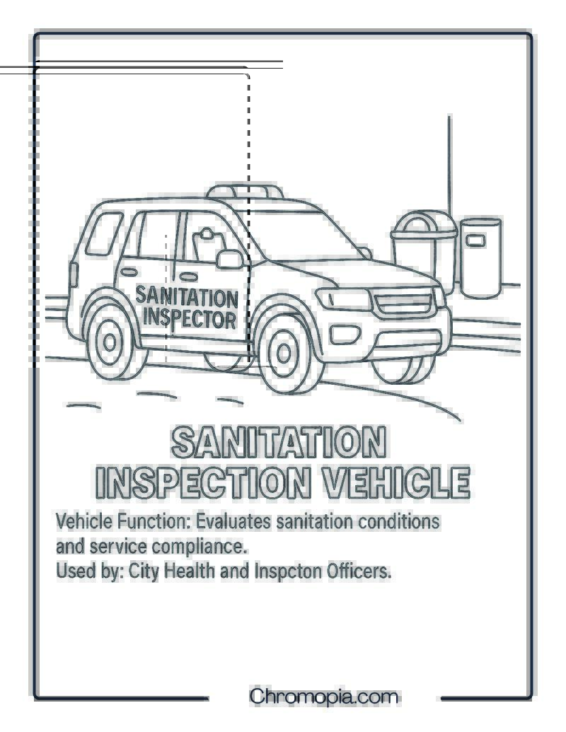 Sanitation Inspection Vehicle – Transportation Vehicle Coloring Page