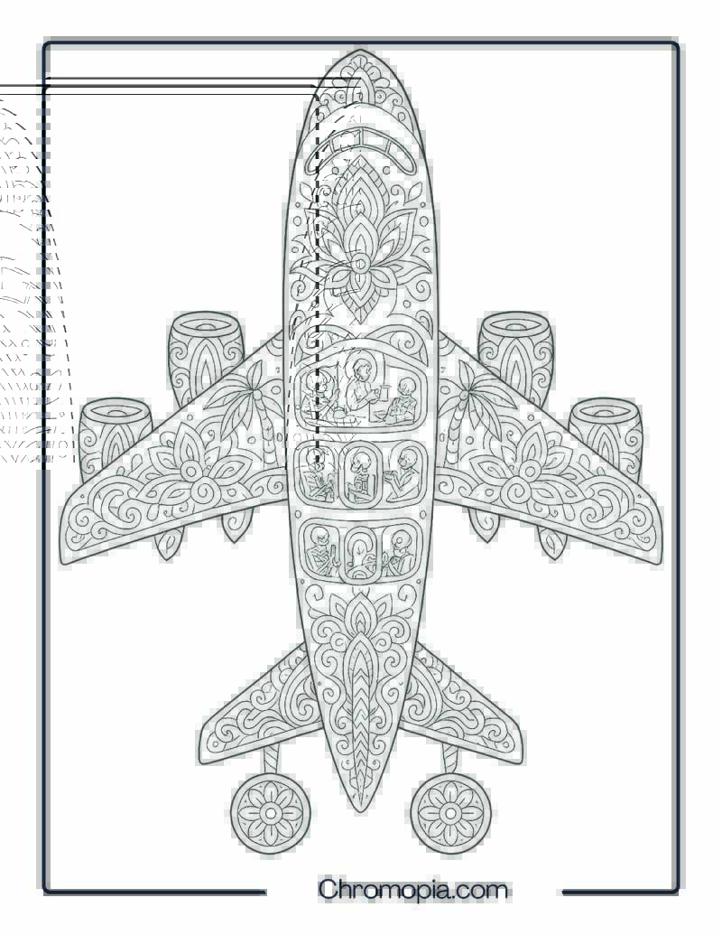 Mandala Art Inspired Meditation Plane – Mandala Aeroplane Coloring Page