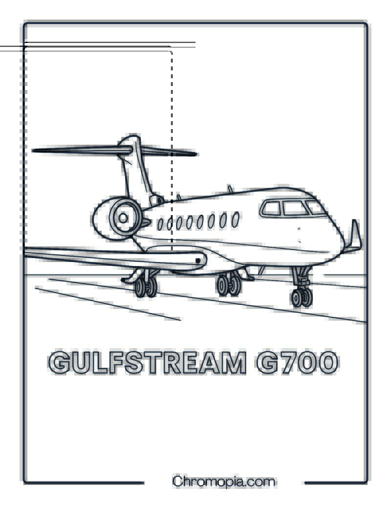 Gulfstream G700 – Private Jet Runway Taxi – Aeroplane coloring page