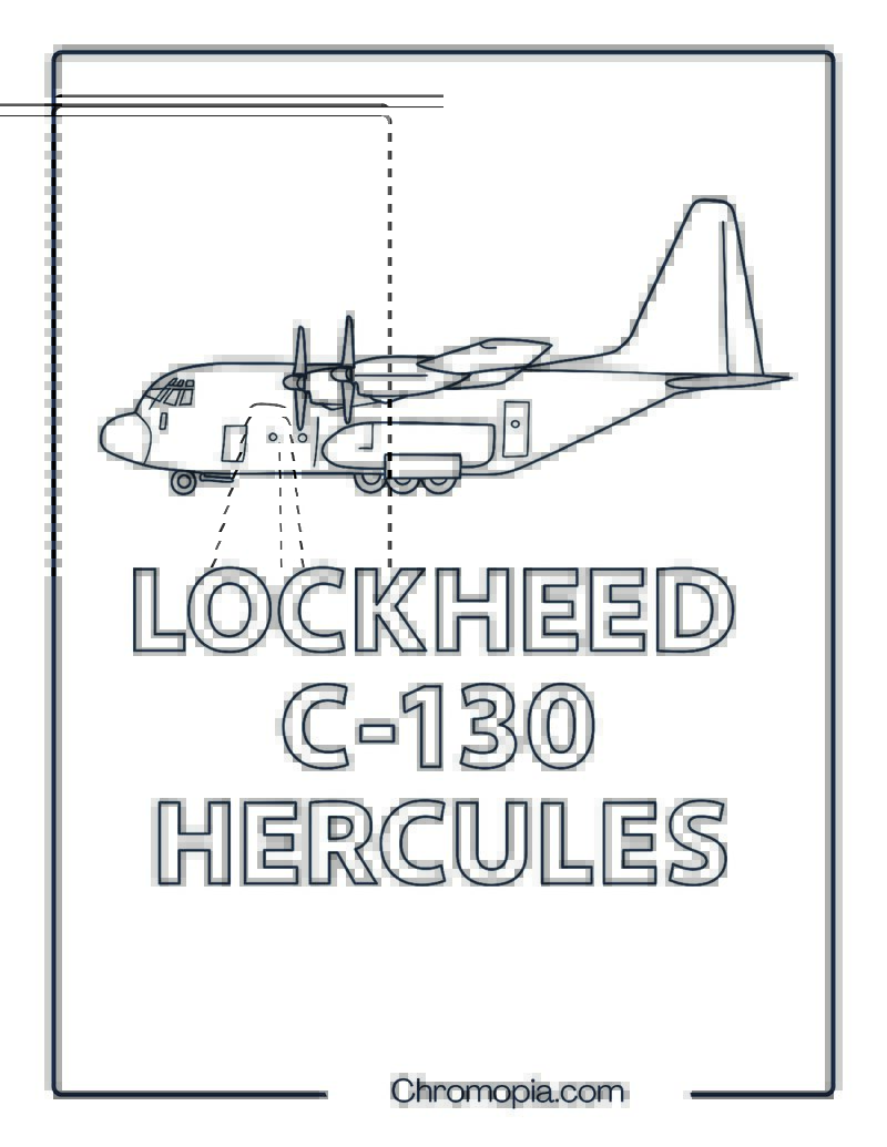 Lockheed C-130 Hercules Side Profile – Aeroplane coloring page