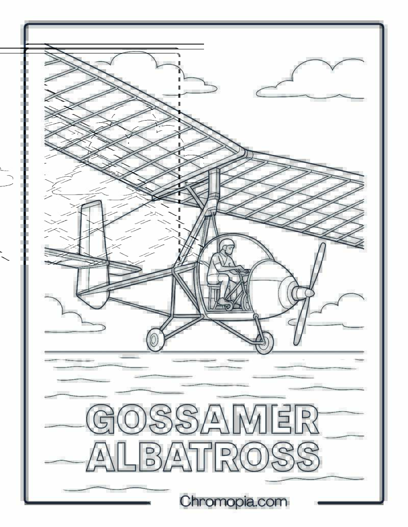 Gossamer Albatross – Aircraft Coloring Page