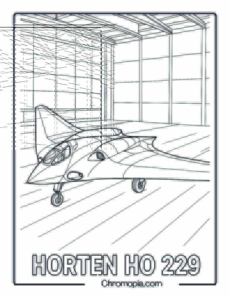 Horten Ho 229 – Aircraft Coloring Page