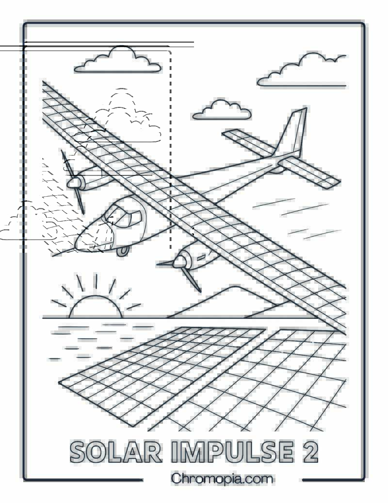 Solar Impulse 2 – Aircraft Coloring Page