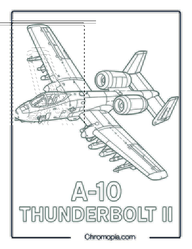 A-10 Thunderbolt II – Aircraft Coloring Page
