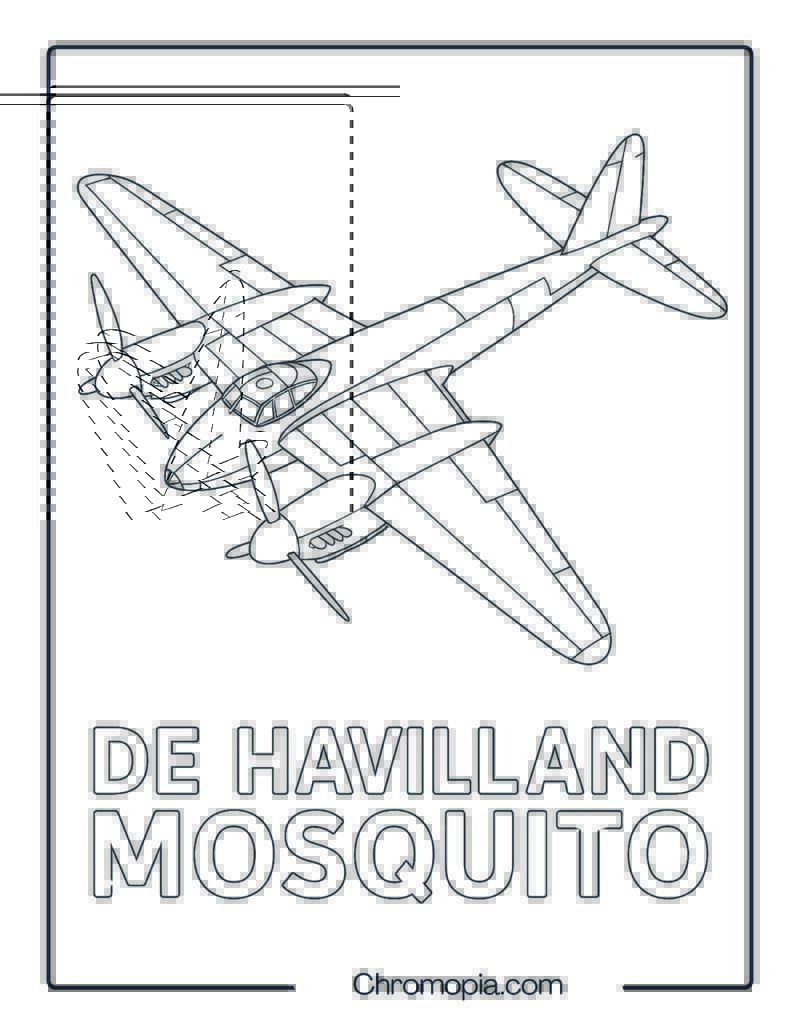 De Havilland Mosquito – Aircraft Coloring Page