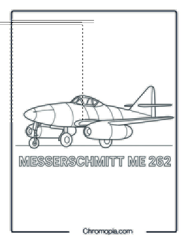 Messerschmitt Me 262 – Aircraft Coloring Page