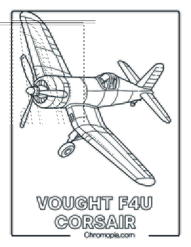 Vought F4U Corsair – Aircraft Coloring Page
