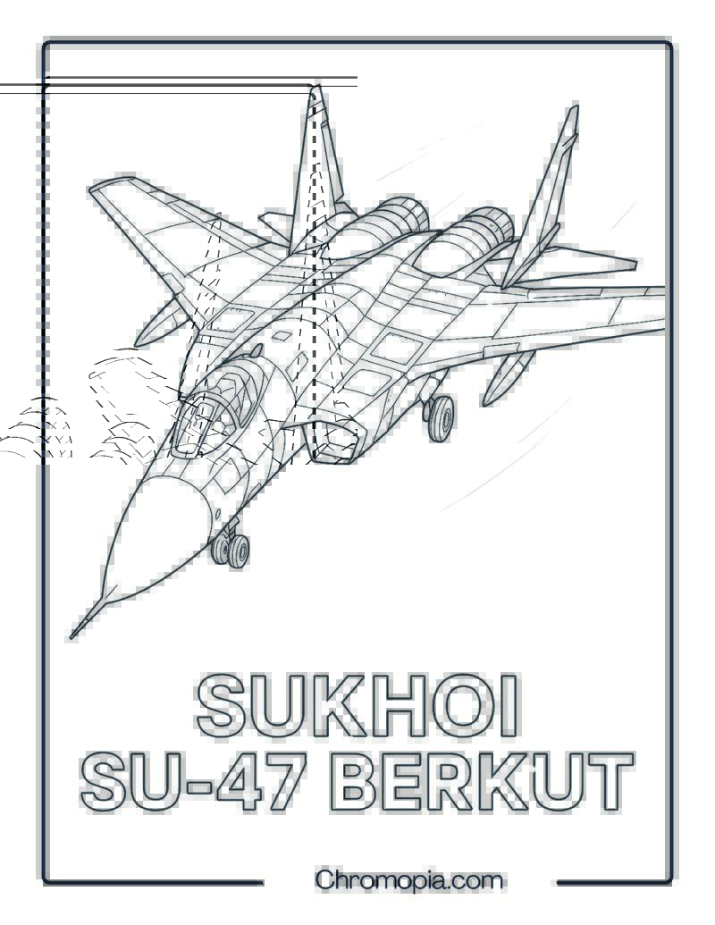 Sukhoi Su-47 Berkut – Aircraft Coloring Page