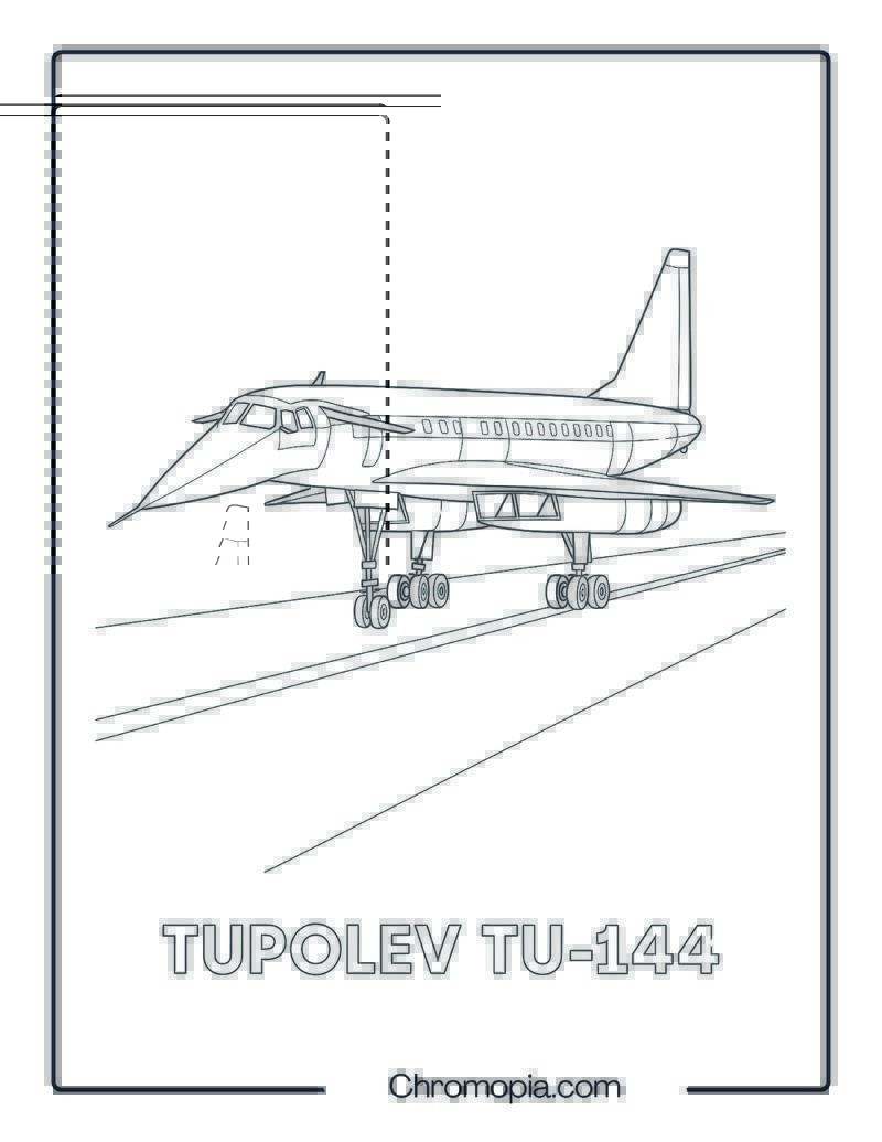 Tupolev Tu-144 – Aircraft Coloring Page