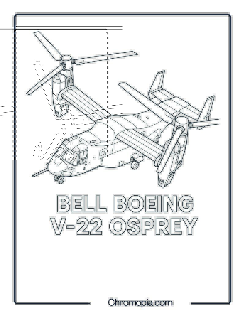 Bell Boeing V-22 Osprey – Aircraft Coloring Page