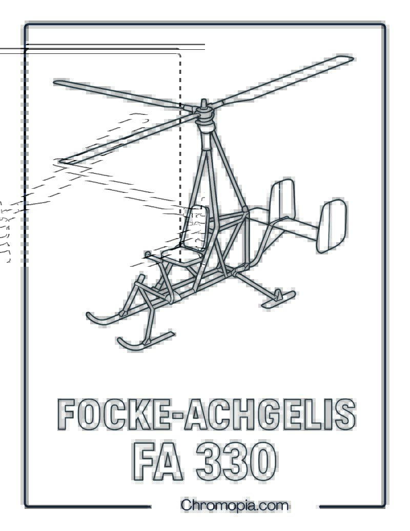 Focke-Achgelis Fa 330 – Aircraft Coloring Page