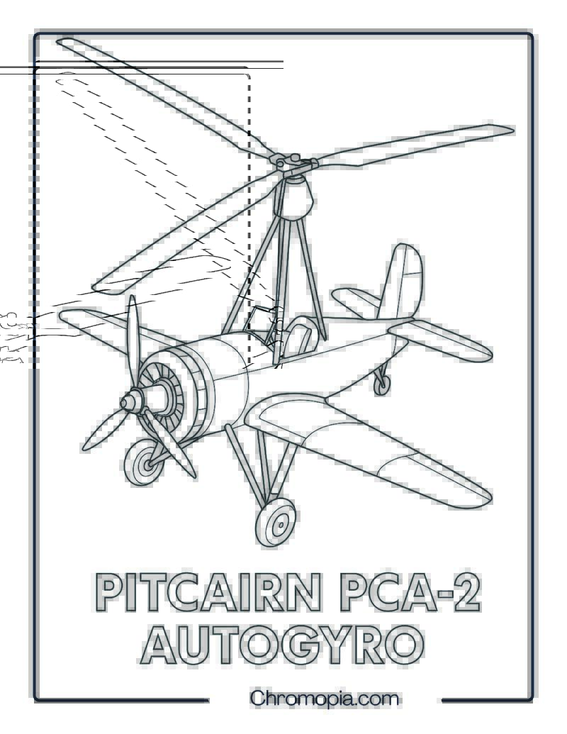 Pitcairn PCA-2 Autogyro – Aircraft Coloring Page