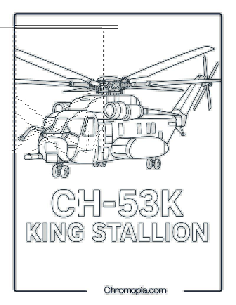 Sikorsky CH-53K King Stallion – Aircraft Coloring Page