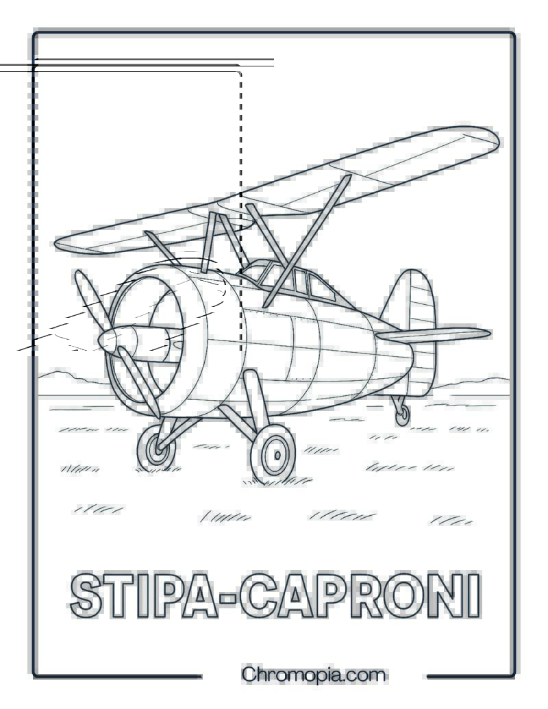 Stipa-Caproni – Aircraft Coloring Page