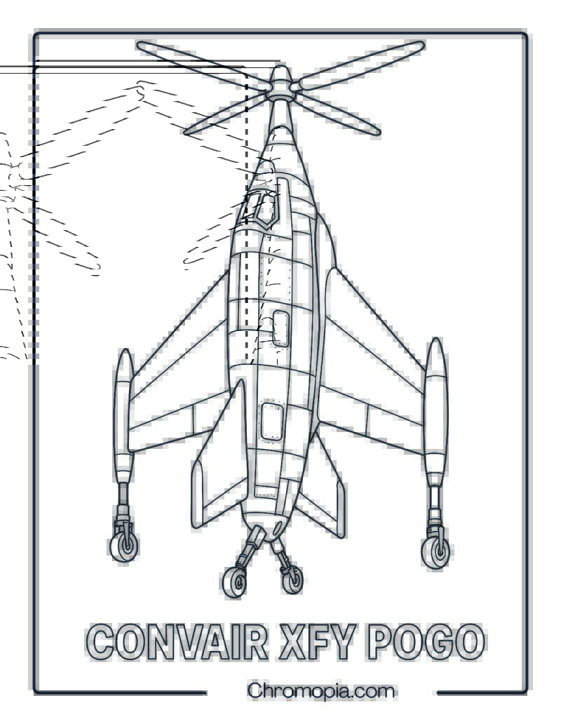 Convair XFY Pogo – Aircraft Coloring Page