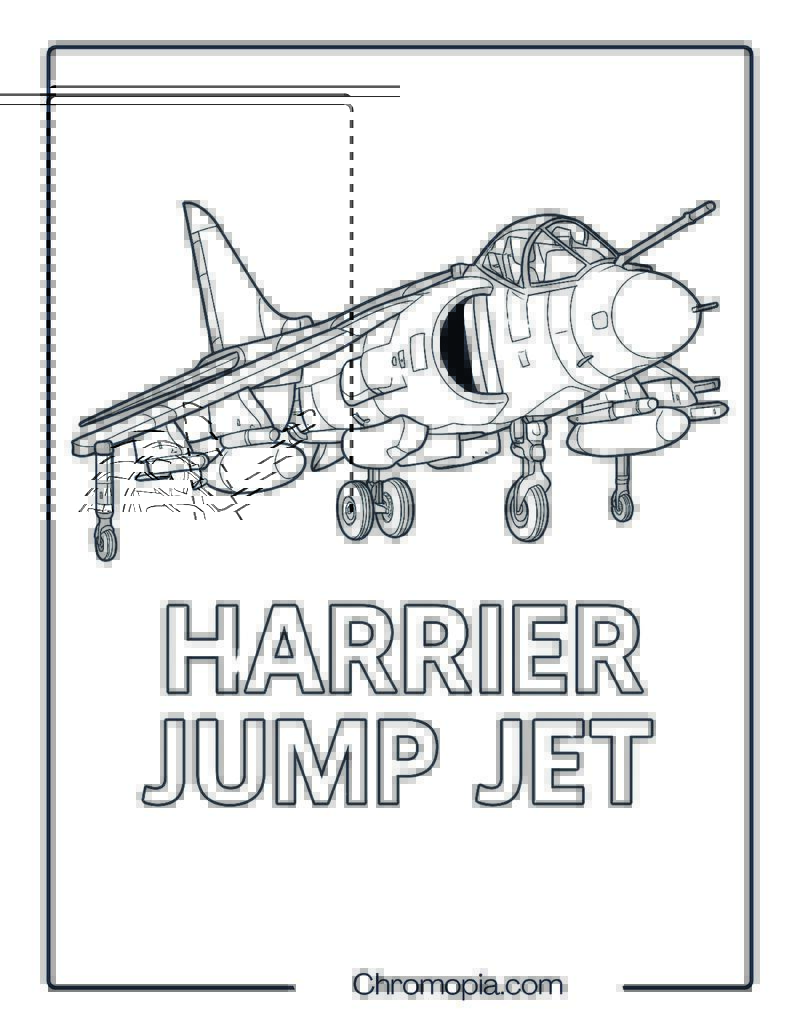 Harrier Jump Jet – Aircraft Coloring Page