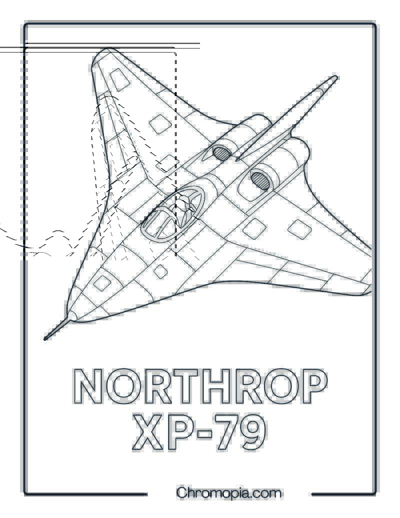 Northrop XP-79 – Aircraft Coloring Page