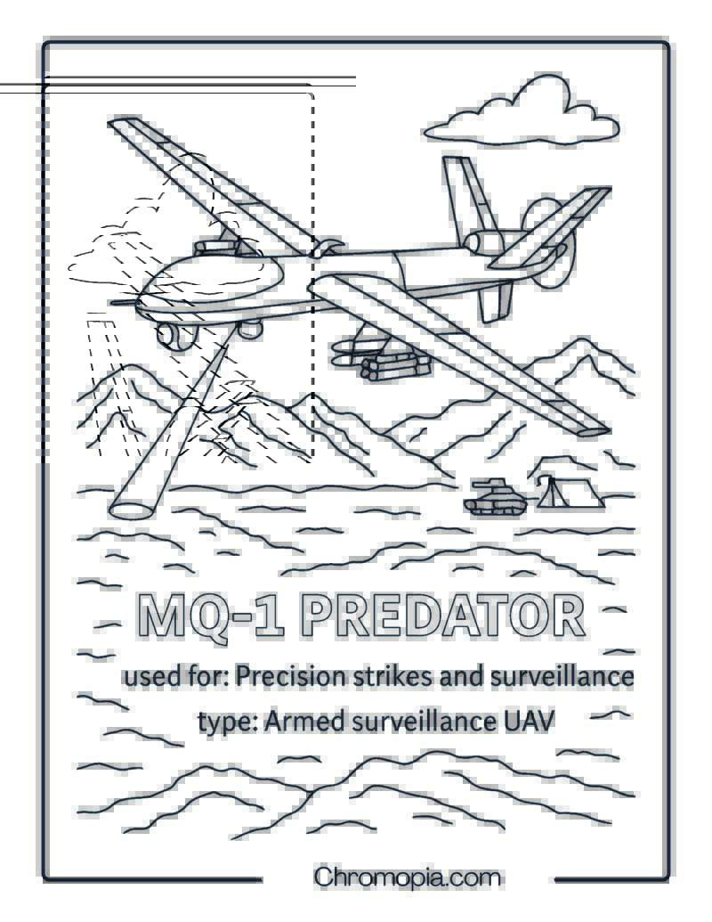 MQ-1 Predator – Drone Coloring Page
