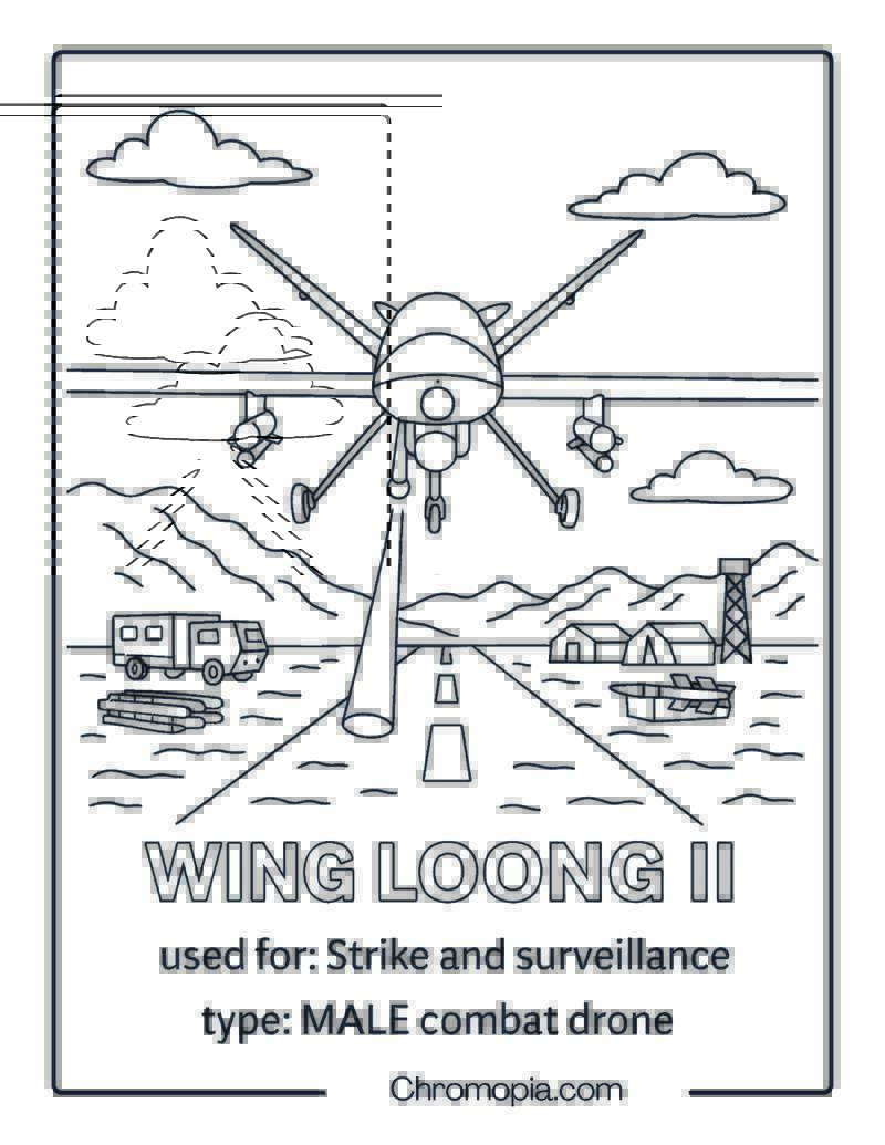 Wing Loong II – Drone Coloring Page