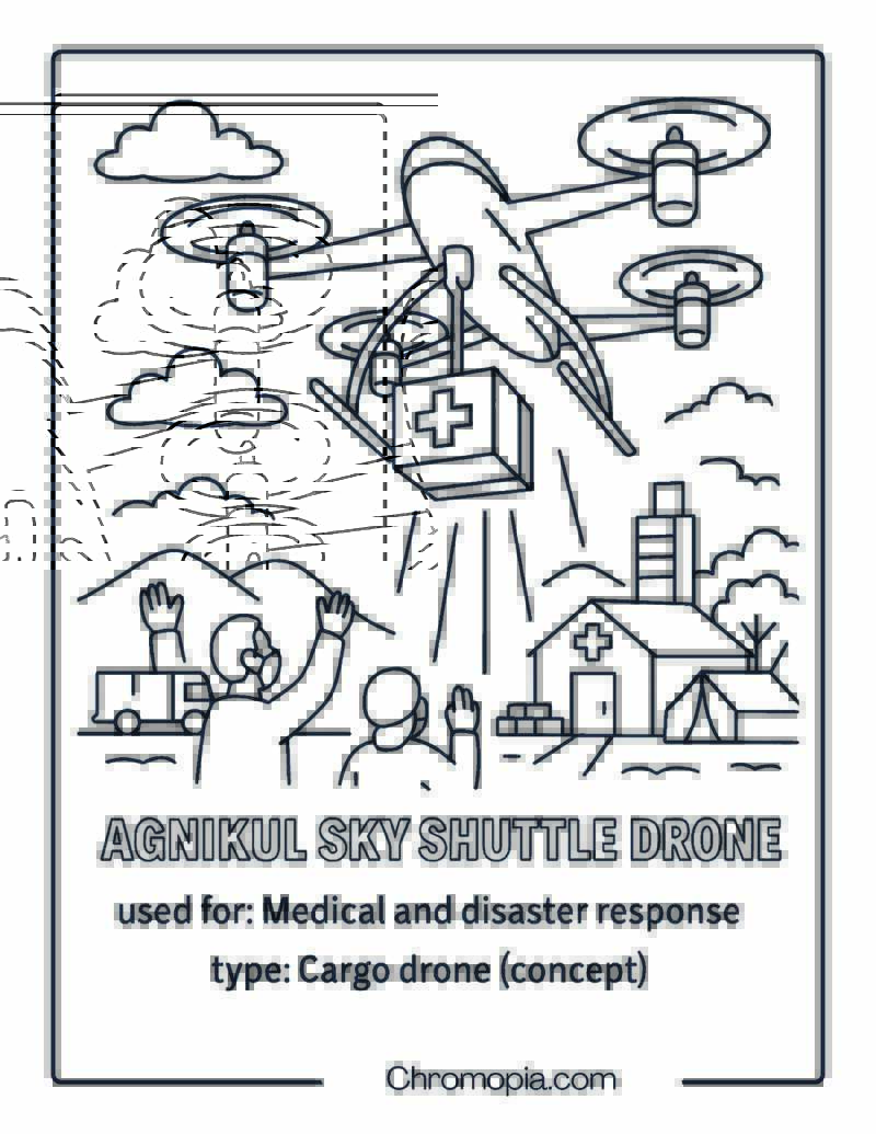 Agnikul Sky Shuttle Drone – Drone Coloring Page