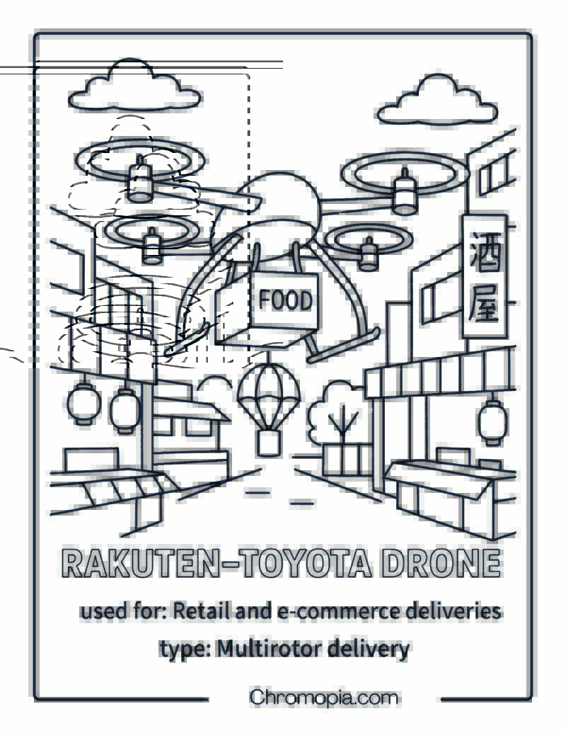 Rakuten-Toyota Delivery Drone – Drone Coloring Page