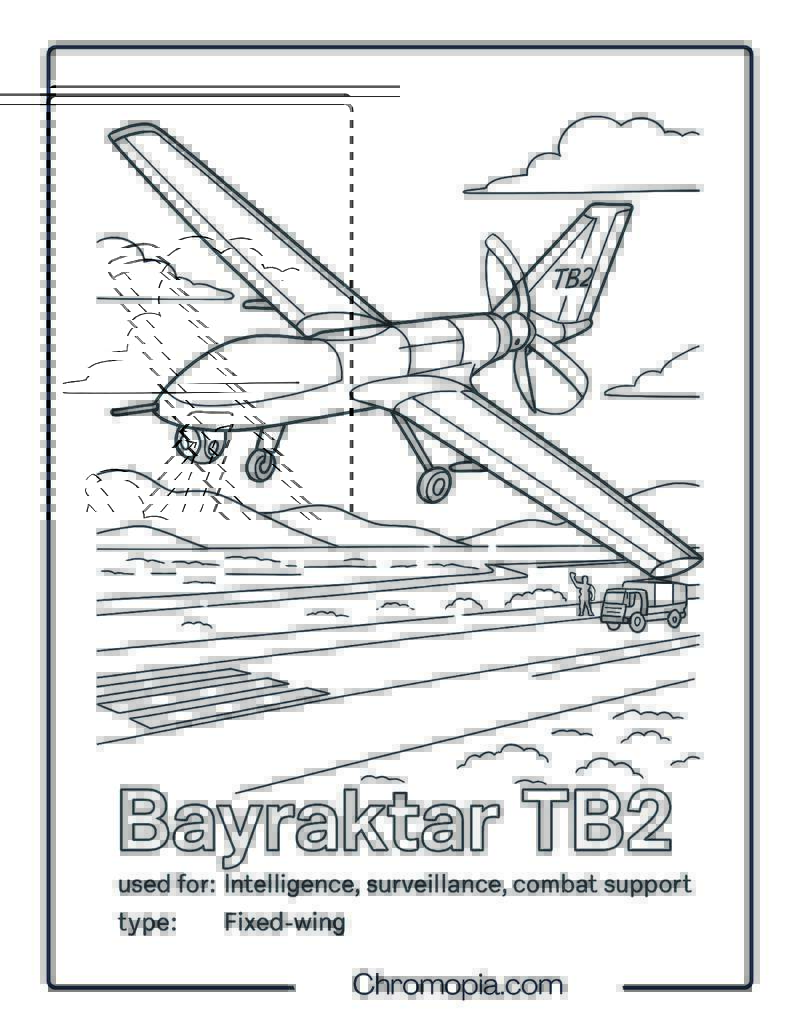 Bayraktar TB2 – Drone Coloring Page