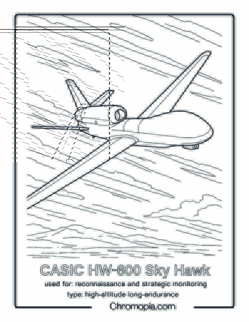 CASIC HW-600 Sky Hawk – Drone Coloring Page