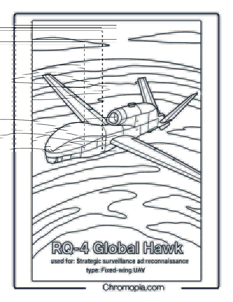 RQ-4 Global Hawk – Drone Coloring Page