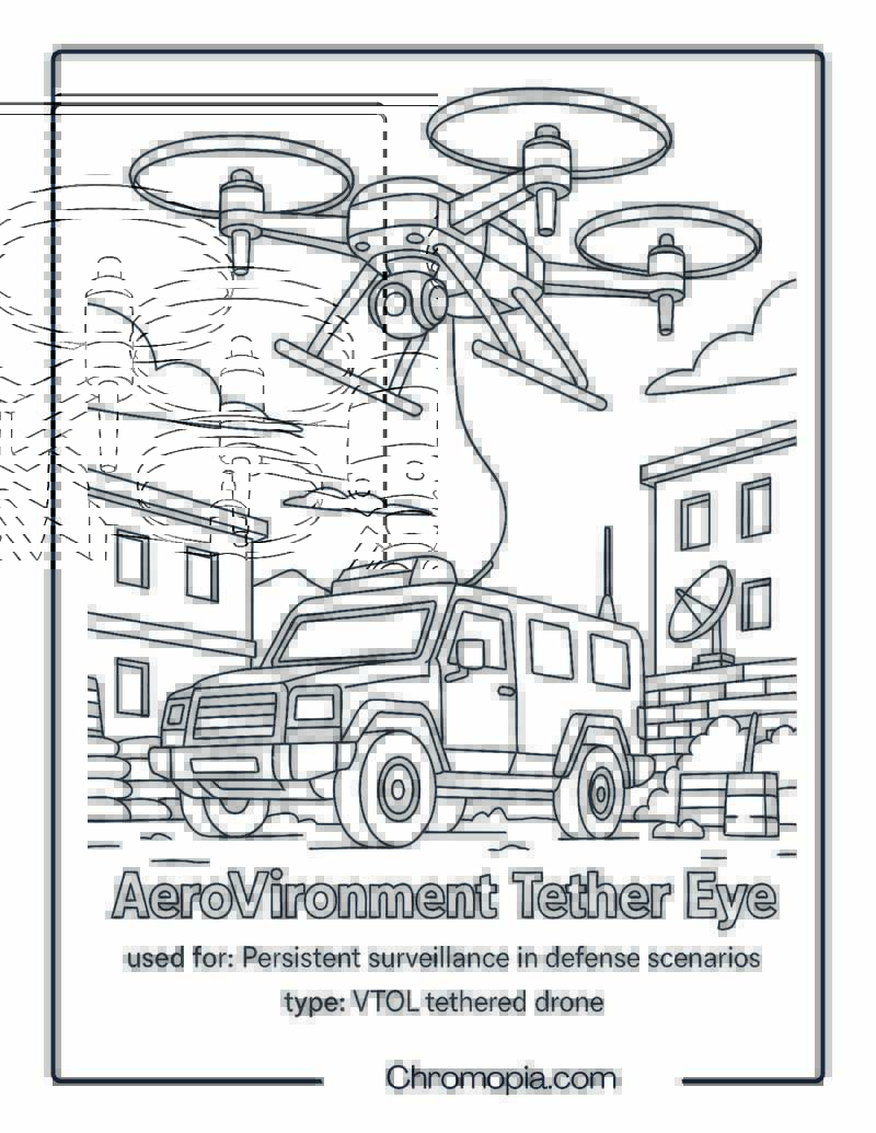 AeroVironment Tether Eye – Drone Coloring Page