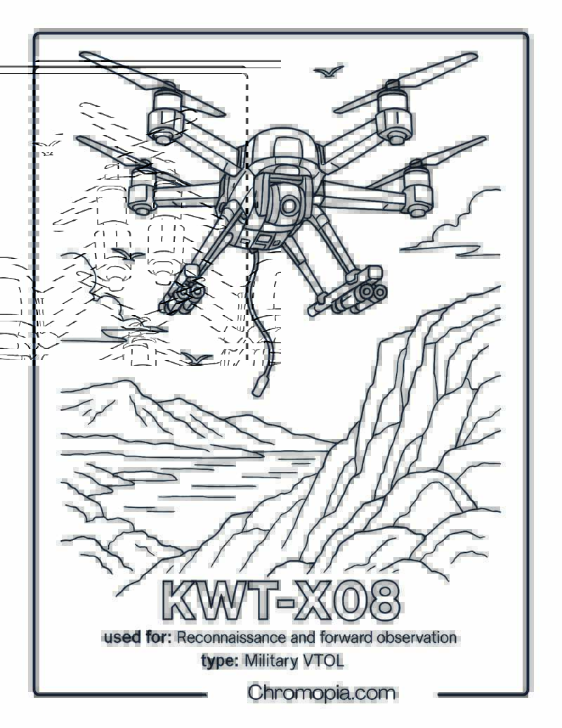 KWT-X08 – Drone Coloring Page