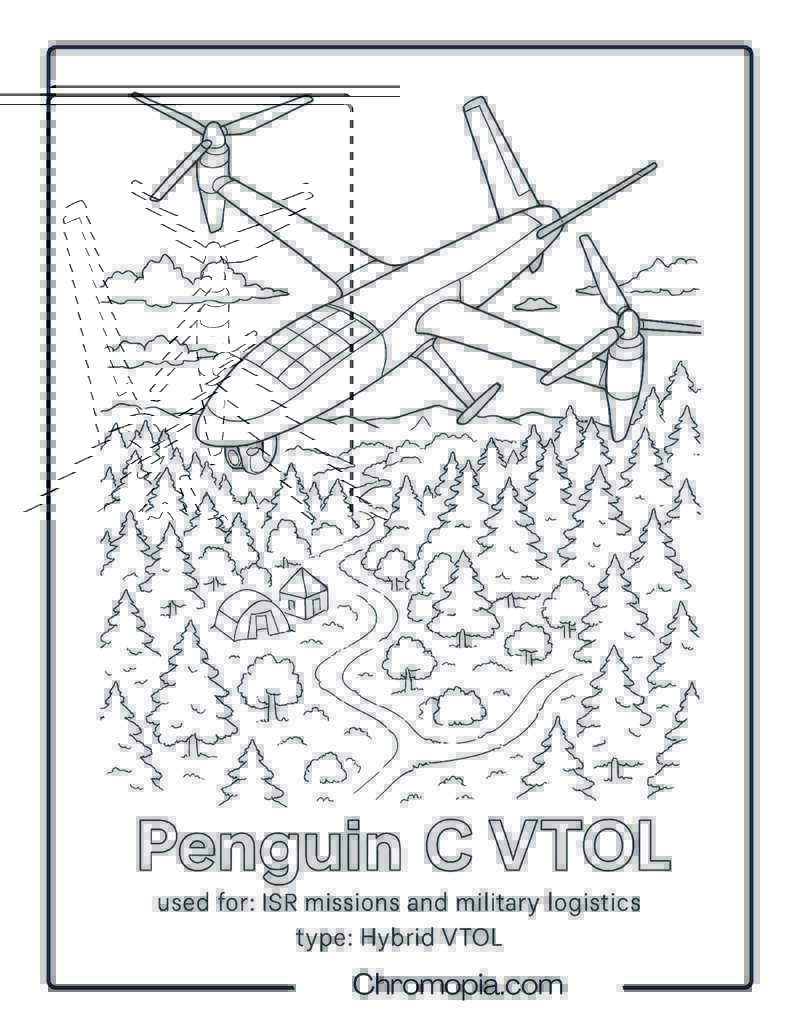 Penguin C VTOL – Drone Coloring Page