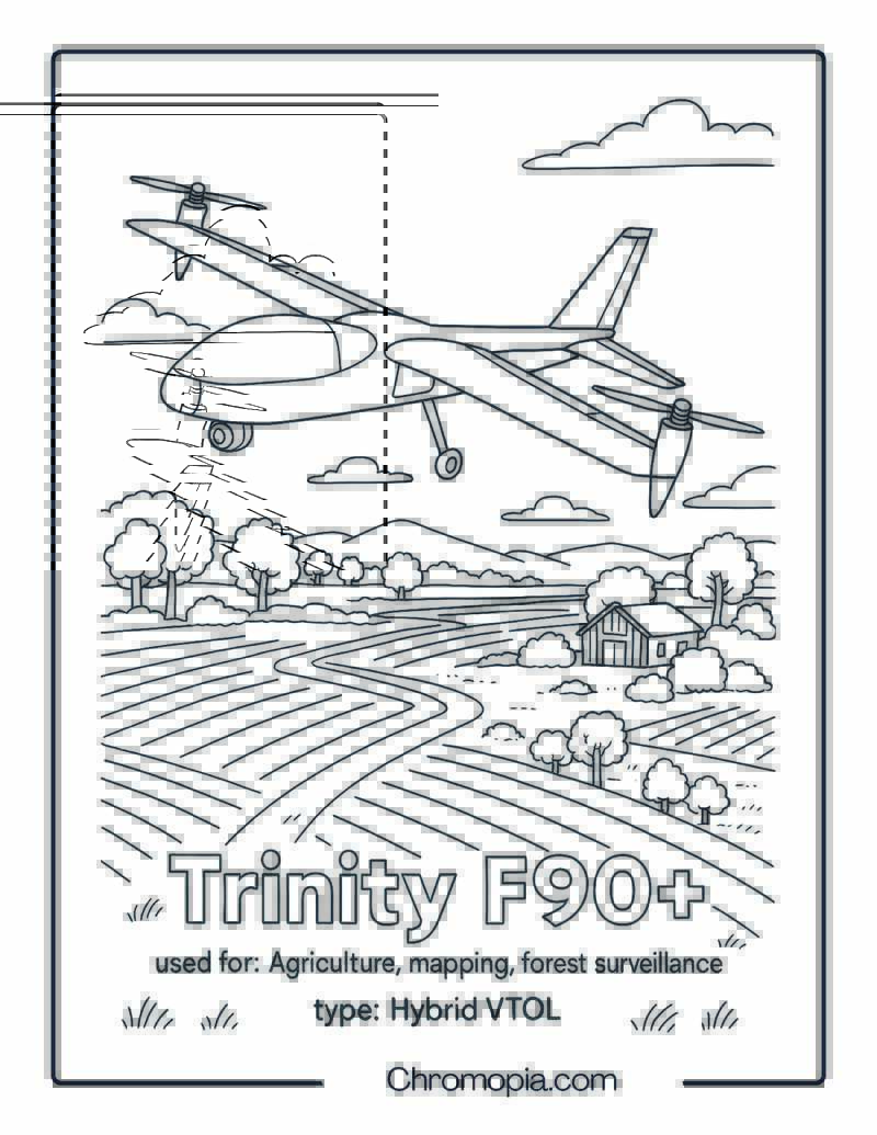 Quantum Systems Trinity F90+ – Drone Coloring Page